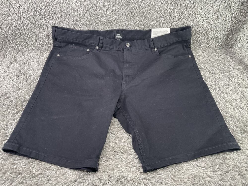 H&M Men’s Regular Fit Black Shorts Mid Lenght Standard Size 38 New With Tags
